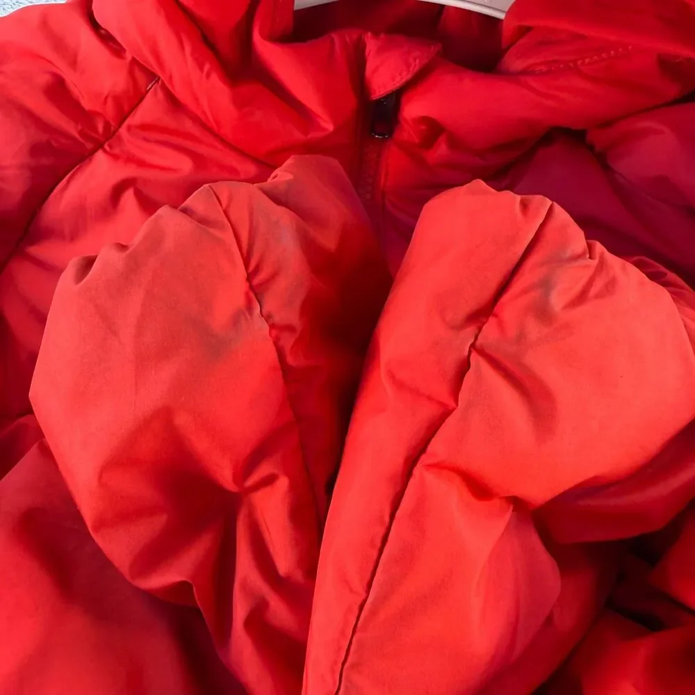 The North Face Boys North Down 600 Down Hooded Puffer Jacket Red Size XL (14-16)